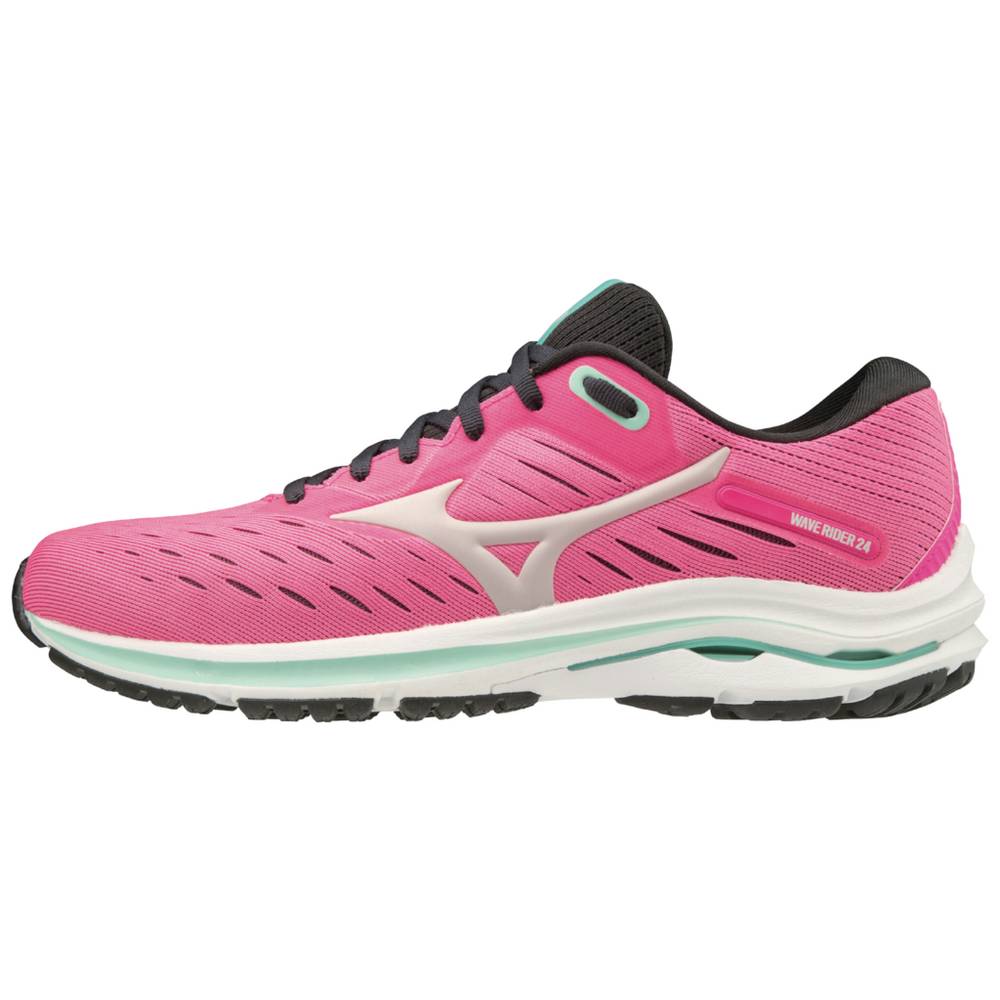 Damske Bezecke Topanky Mizuno Wave Rider 24 Ruzove Vypredaj YWBV52681